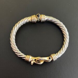 Vintage Silver and Gold Tone Cable Bracelet